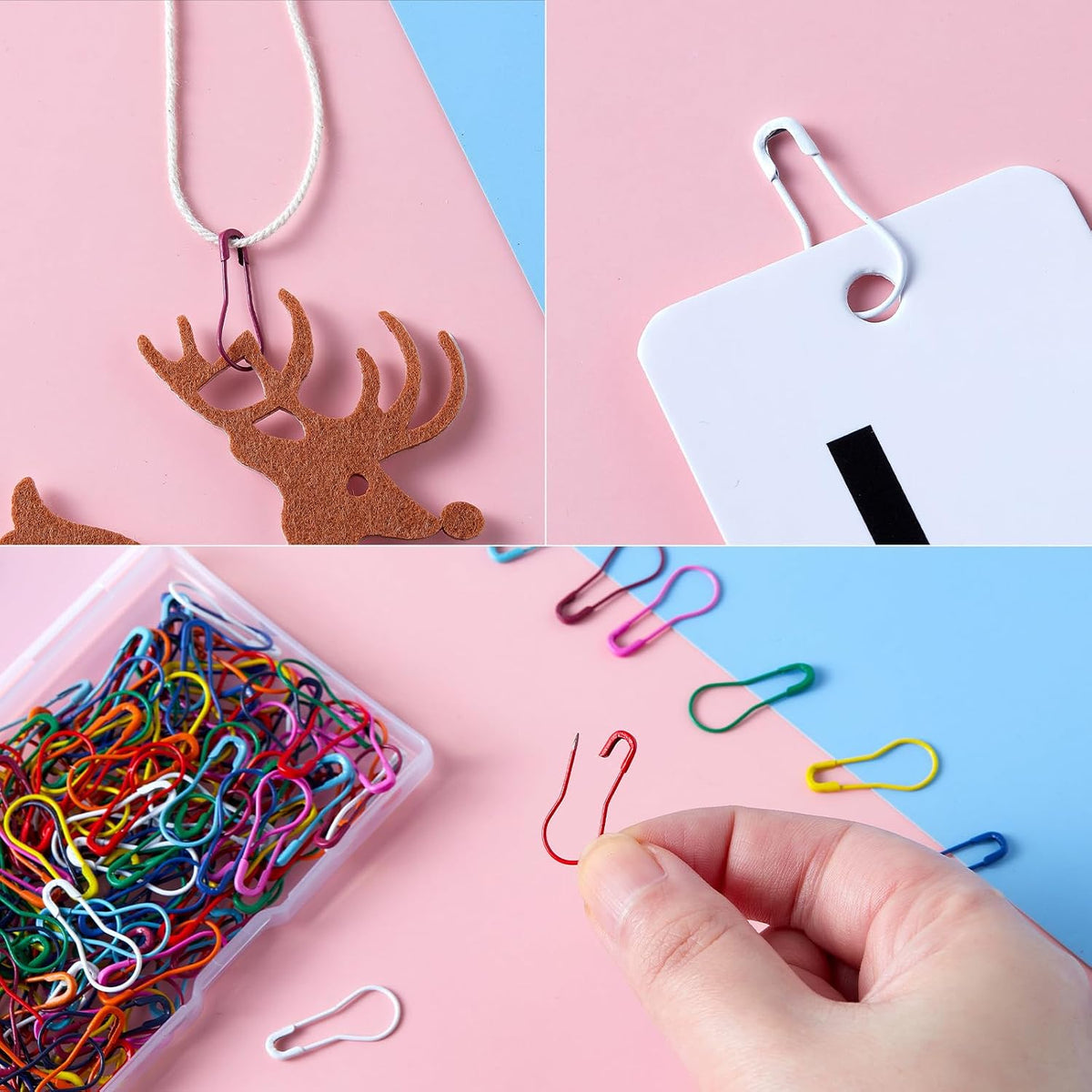 200 Pieces Safety Bulb Pins,Mixed Colors Bulb Pin Gourd Safety Pin