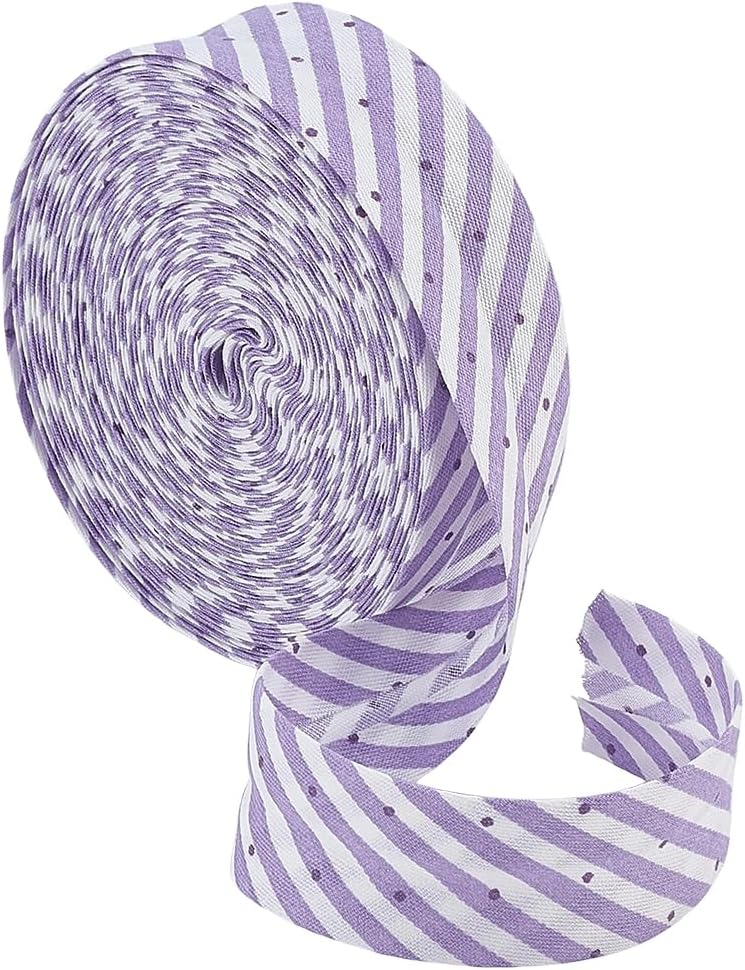 BENECREAT 10.94yard x 3/4inch Plum Stripe Bias Tape, Double Fold