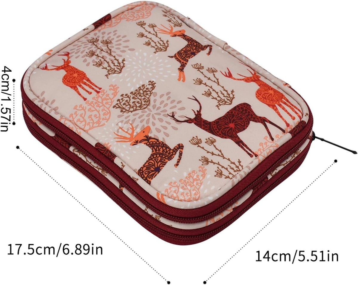 Crochet Hook Case Storage Bag with Tools Organizer Zipper Zipped Pouch