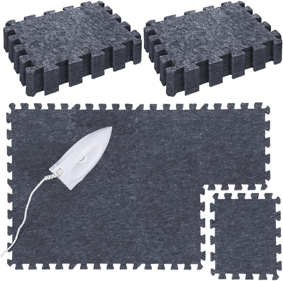 DICOSMETIC 10Pcs 40x30cm Gray Large Wool Ironing Mat Pad Interlocking