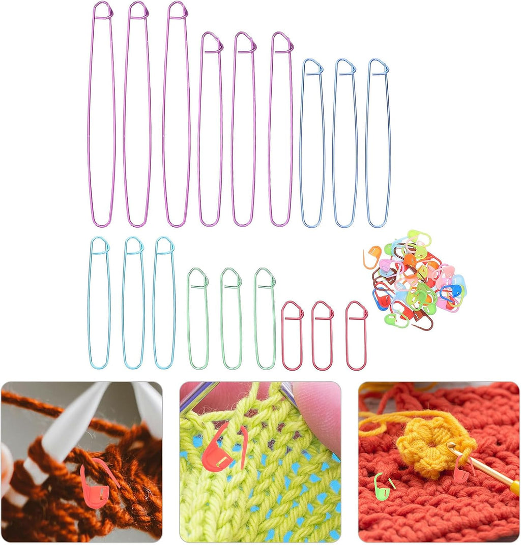 Crochet Stitch Markers Locking Clip Pins, Knitting Holders Set
