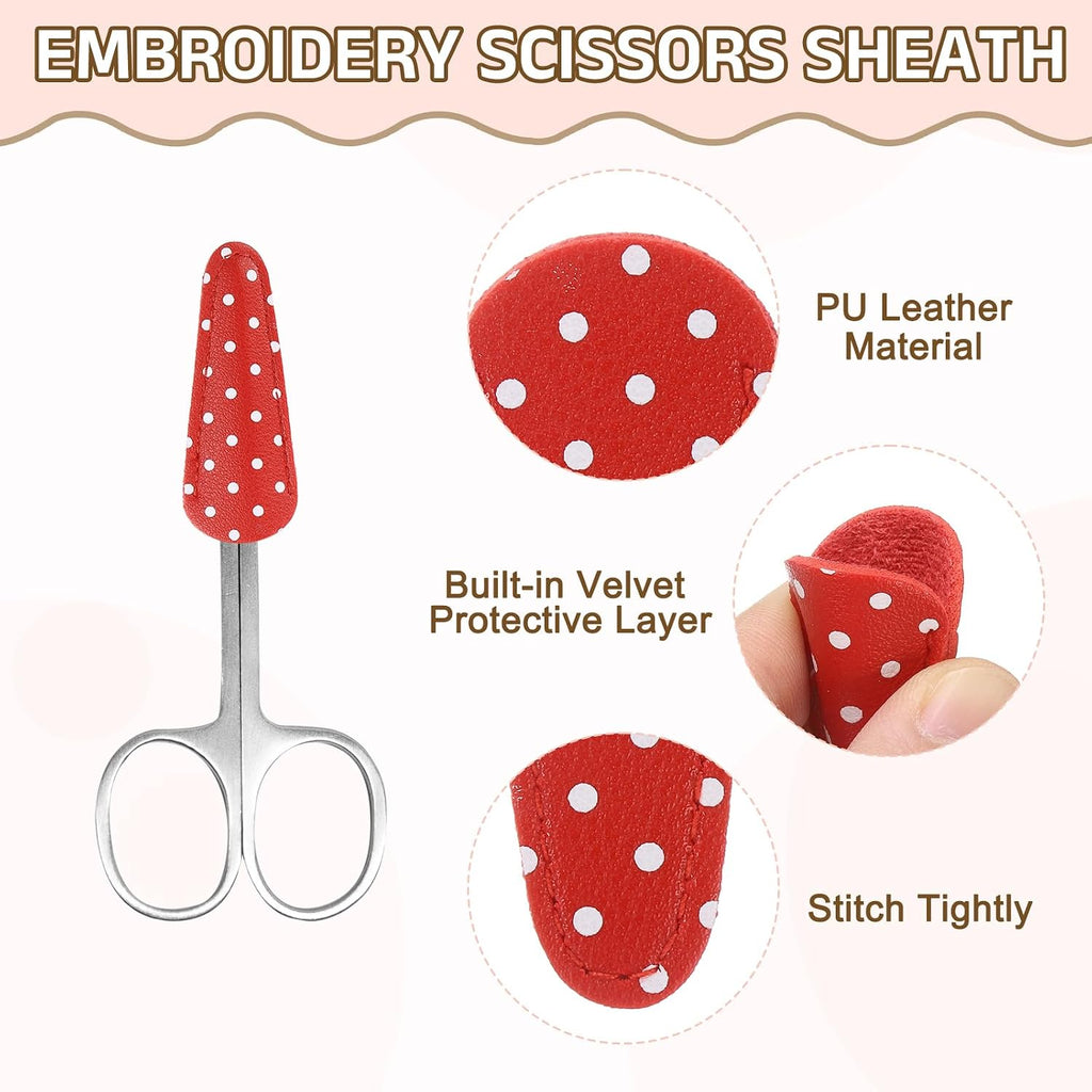uxcell 3Pcs Scissors Sheath, 2.6" x 1" Scissors Cover Protector Red