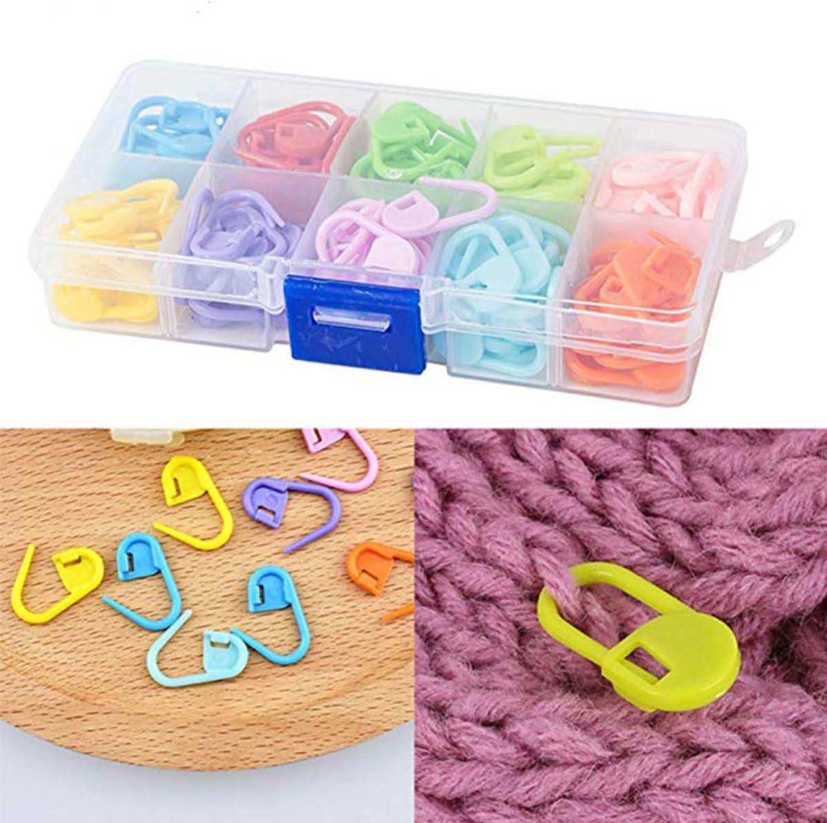 ARTIBETTER 120 Pcs Locking Stitch Markers, 10 Colors Included with Box