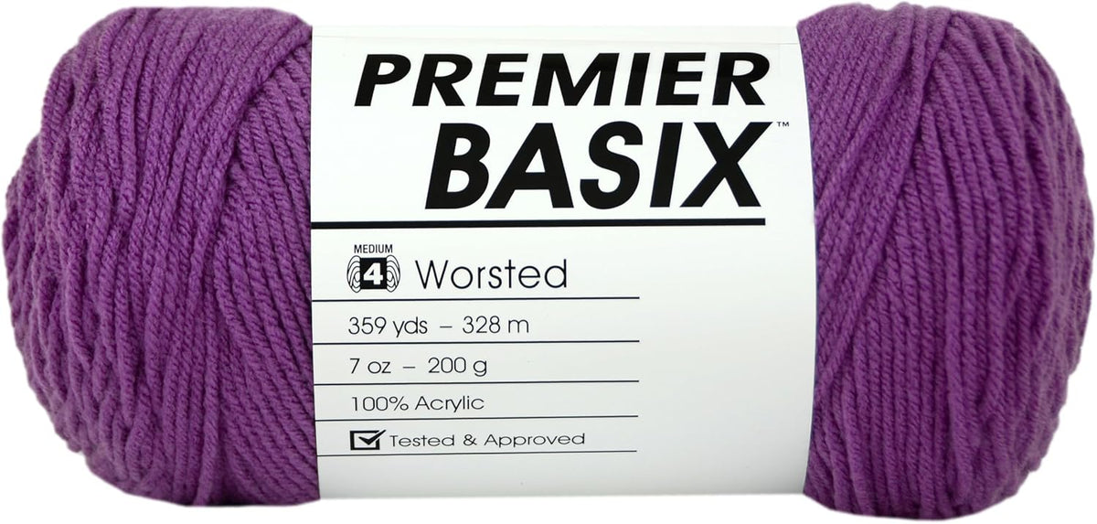 Premier Basix Worsted Weight Yarn – 3 Pack with Tapestry Needles, Soft