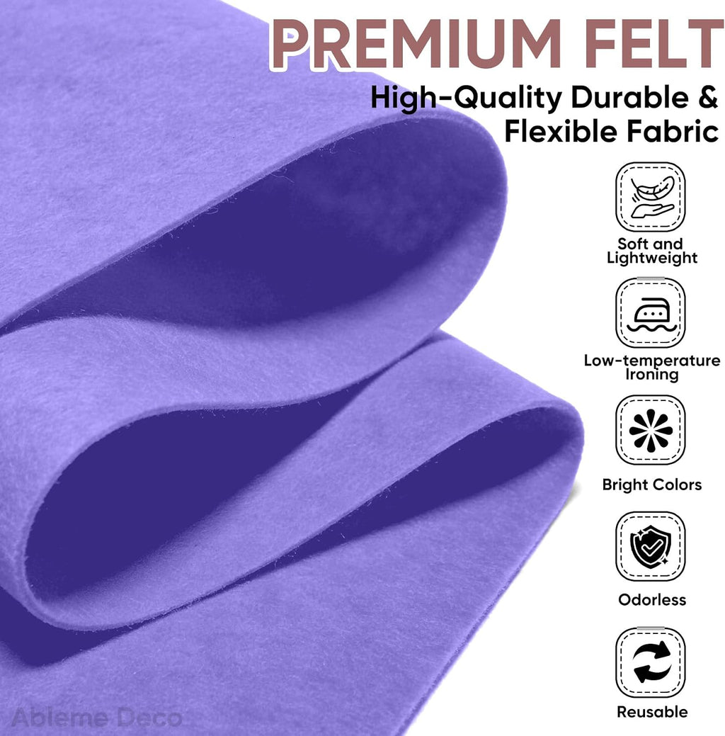 Soft Felt Fabric Sheet 18" x 36", 1.6mm Acrylic Craft Felt, Lavender