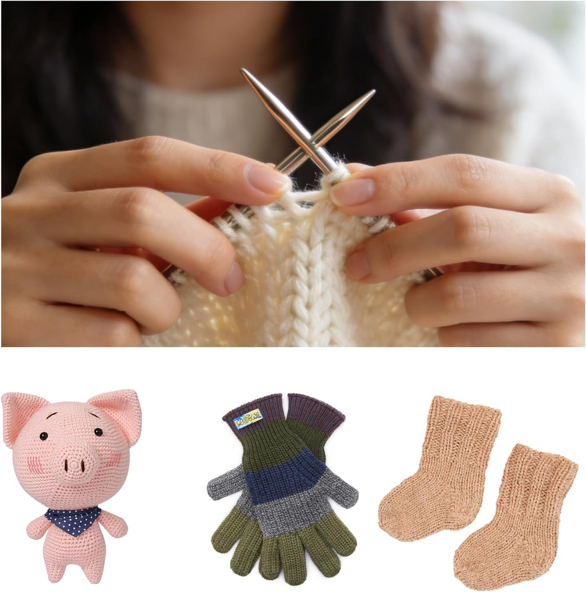 5.0mm Flexible Double Pointed Knitting Needles, 9 Inch (23cm), 3-Piece