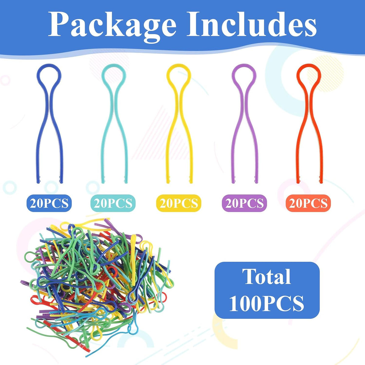 100PCS Bobbin Clips, Bobbin Holder Clips, 5 Colors Thread Spool Clip