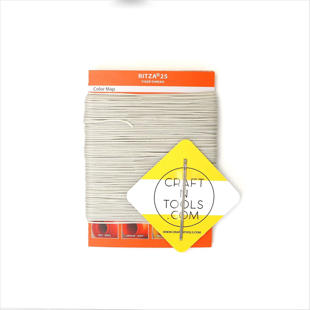 Silver 0.8mm RITZA 25 Tiger Thread for Leather Craft | Waxed Tiger