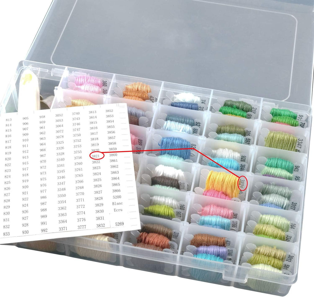 120 Pieces Plastic Floss Bobbins with 36 Grids Embroidery Floss Cross