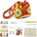 Noocro Crochet Kit Granny Square Shumai Bag, Purse, Complete DIY Kit