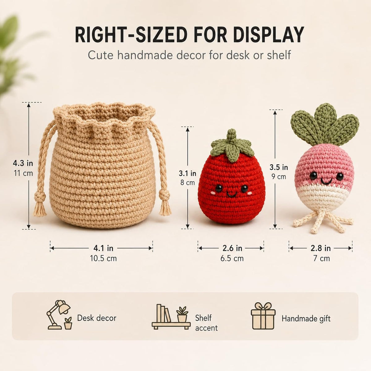 Yang Tuanjie Crochet Kit for Beginners, Strawberry Radish Basket Set