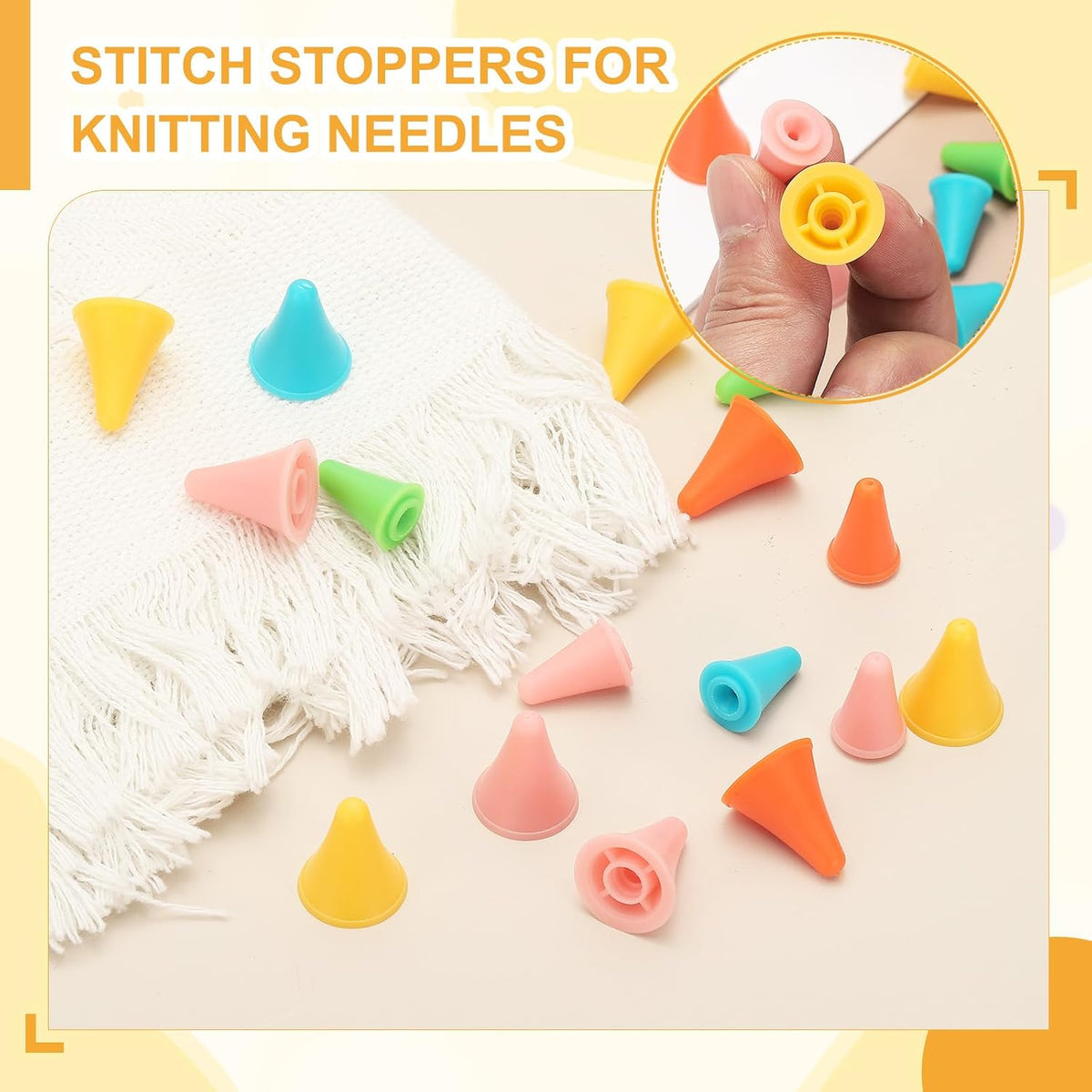 PATIKIL 100pcs Knitting Needle Point Protectors Needle Tip Stoppers