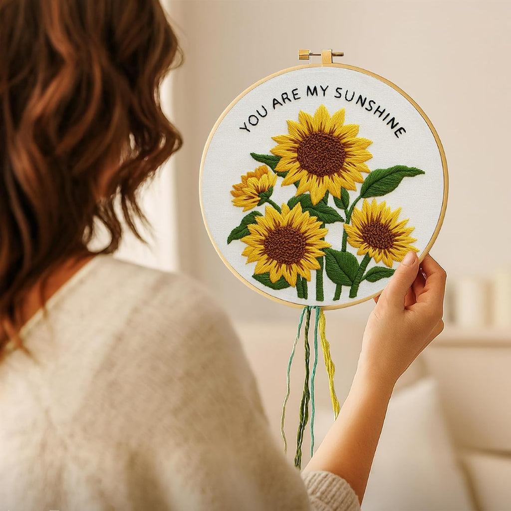 Nuberlic Sunflower Embroidery Kit for Beginners