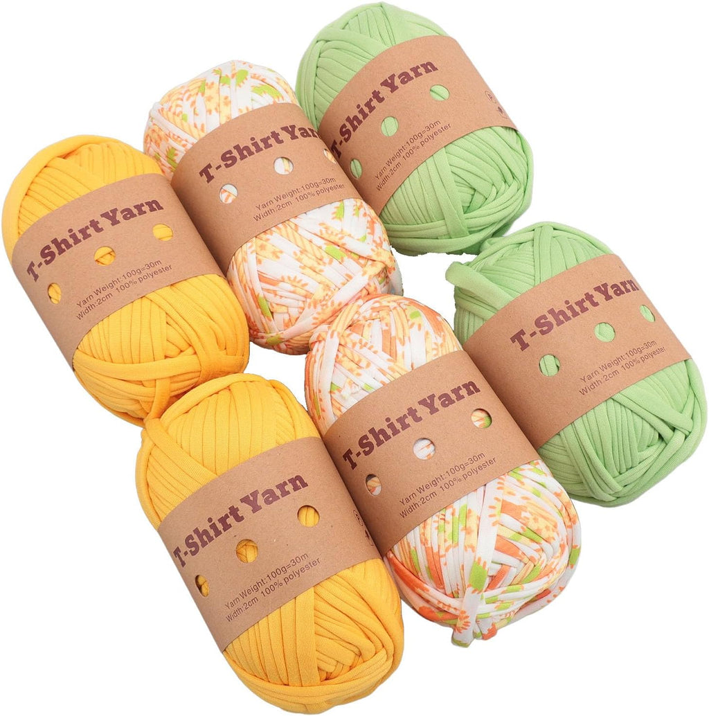 Ejoyous T Shirt Yarn Crochet Yarn Fabric 6 Pack Super Soft Elastic