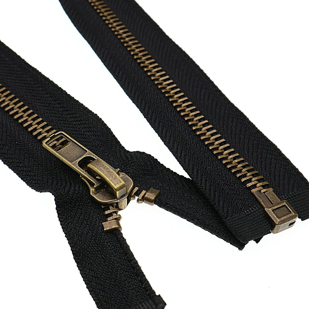 Leekayer #8 26 Inch Antique Brass Zipper for Jackets, Coats, Crafts