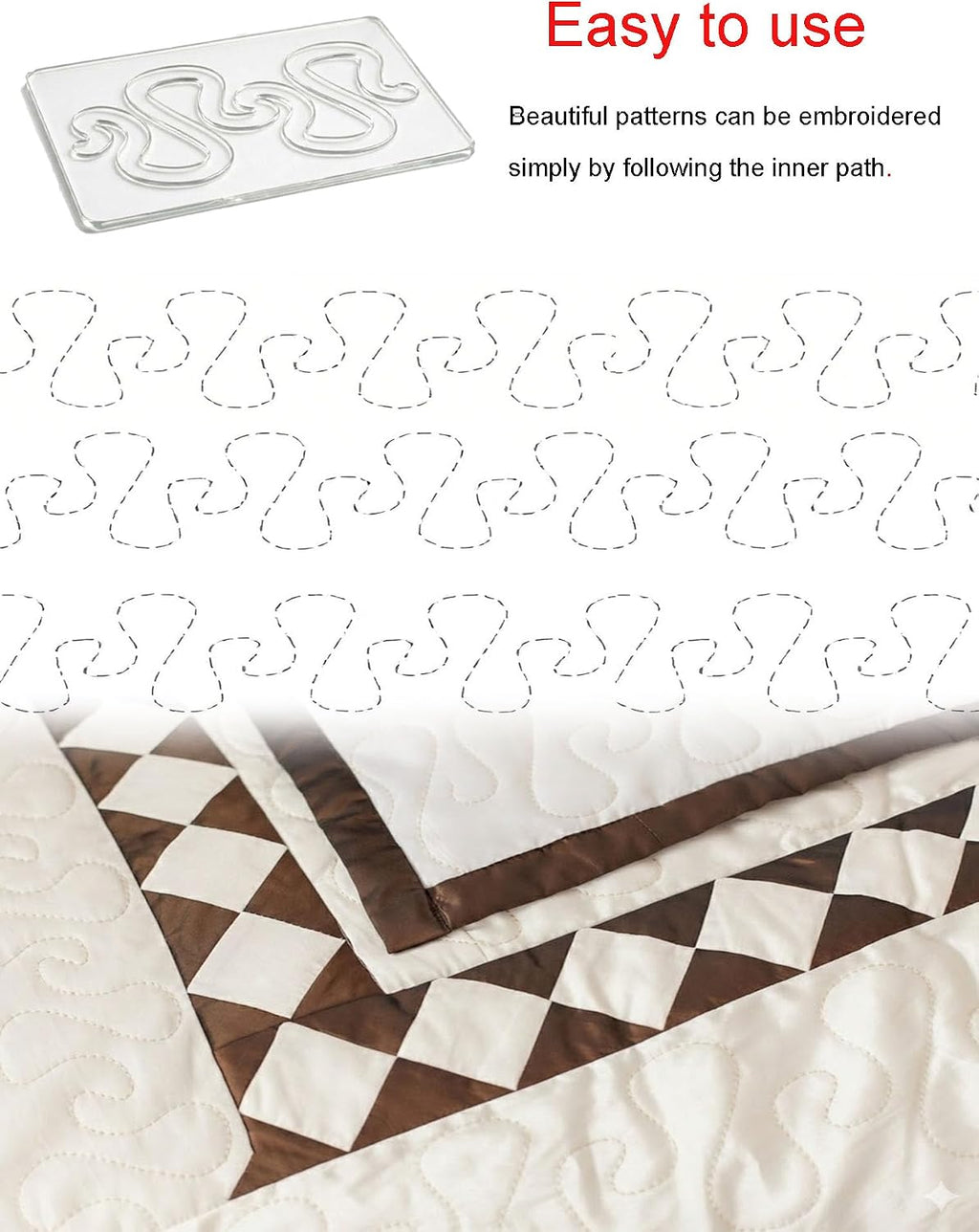 Henmany Transparent Acrylic Quilting Templates: Free Motion Stencils &