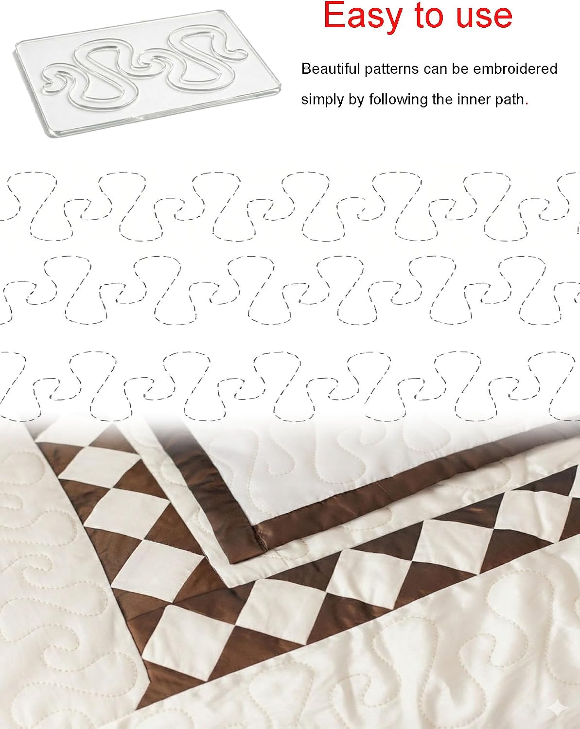 Henmany Transparent Acrylic Quilting Templates: Free Motion Stencils &