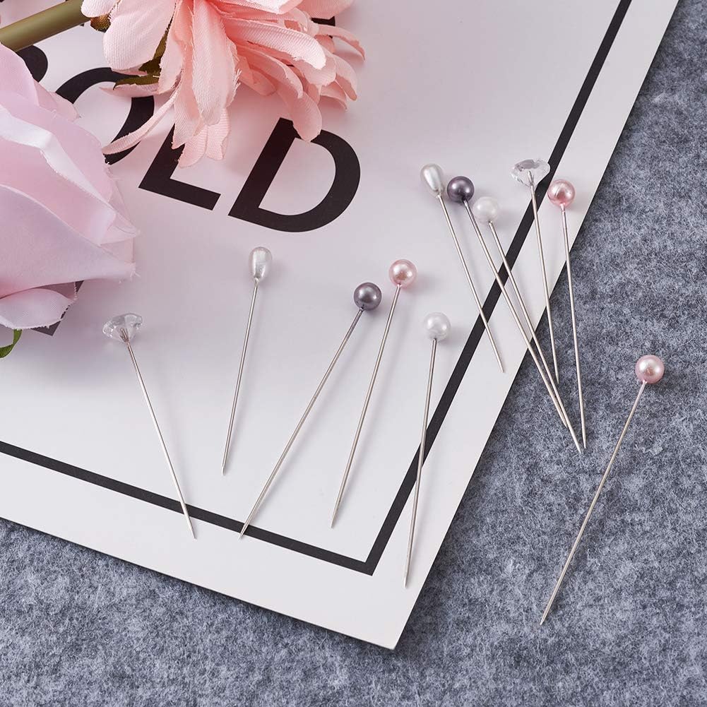 500pcs Sewing Pins 0.6mm Straight Quilting Pins in Pearlized Ball Head