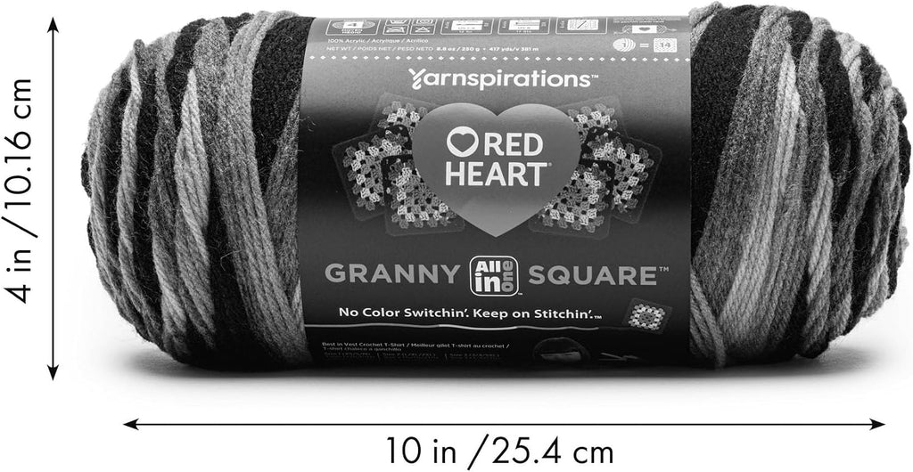 Red Heart Granny Square Crochet Yarn, Aran-Lily Pad, 3-Pack