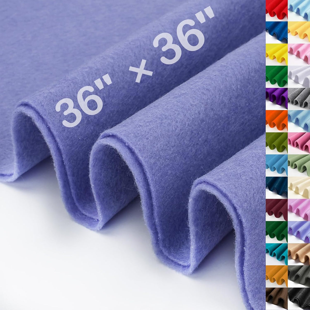XSEINO Lavender Large Felt Fabric 36" X 36 "(1 Square Yard), 1.4 mm