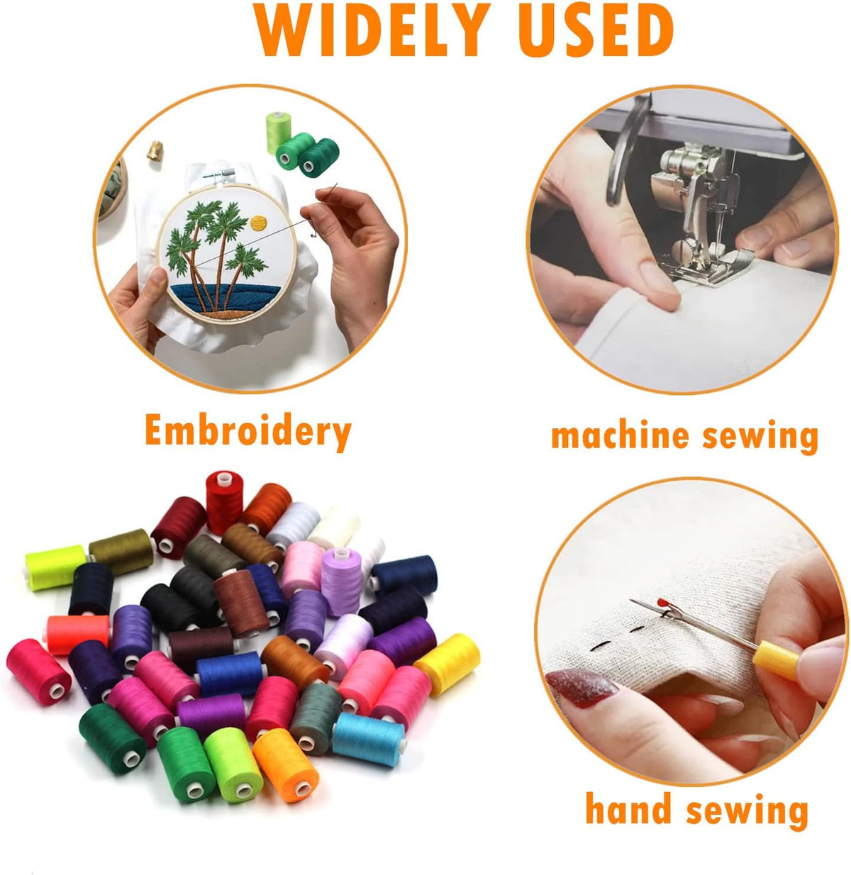 Simthread All Purposes Sewing Thread, 10 Spool Assorted Macaron Series