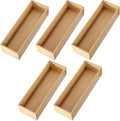 SEWACC 5pcs Wooden Open Storage Box Drawer Organizer Tray