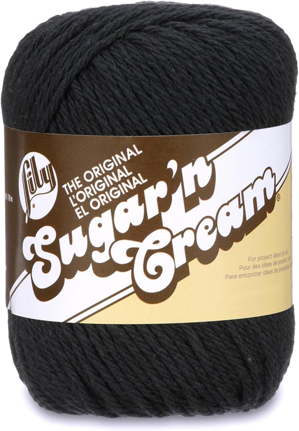 Lily Sugar'n Cream Cotton Yarn for Dishcloths Black 6-Pack