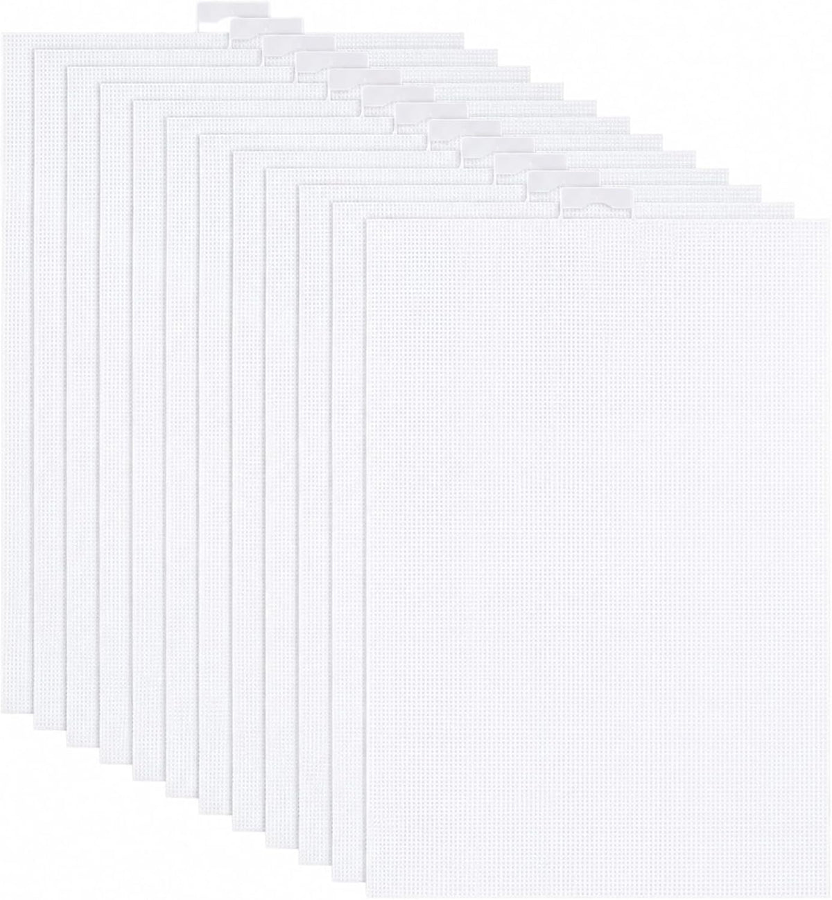 YOUNTHYE 12 Pack 14 Count Plastic Canvas Sheets, 8.2 x 11 Inch White