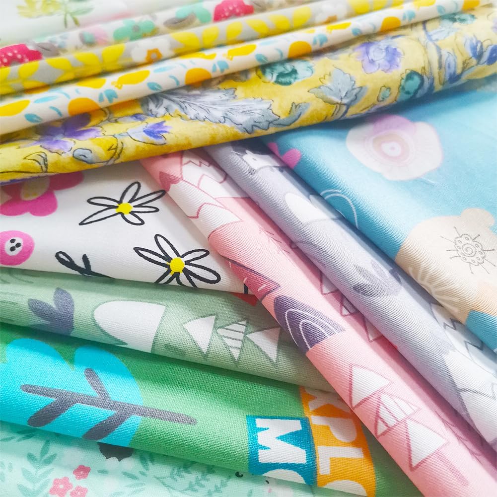 56pcs Cotton 9.8” x 9.8”(25cm x 25cm) Quilting Fabric Bundles, Pre-Cut