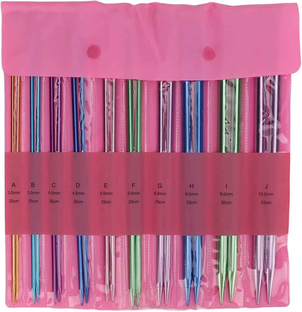 Knitting Needle, 20Pcs Single Pointed Knitting Needles Aluminum DIY