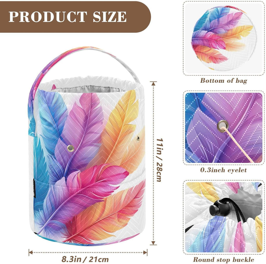 YETTASBIN Feather Yarn Storage Bag, Large Crochet Knitting Bag