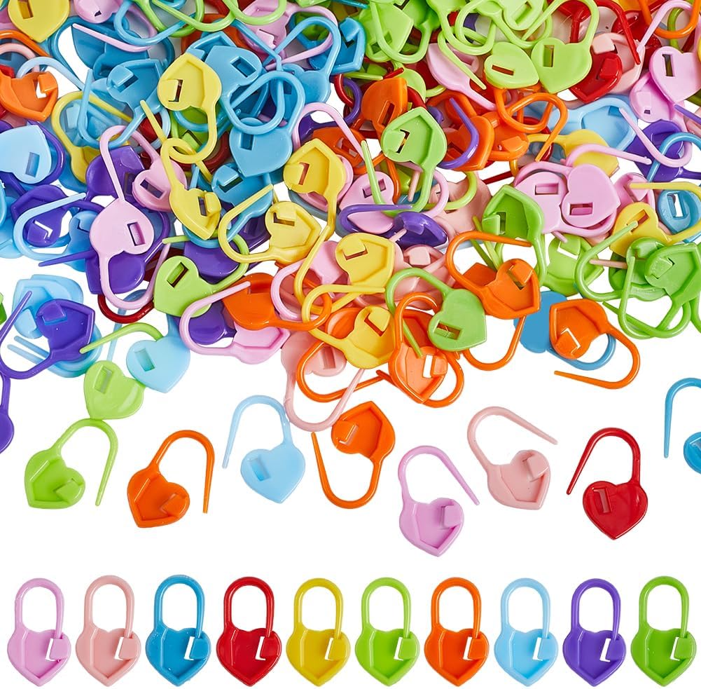 200Pcs 10 Color Crochet Stitch Markers Knitting Plastic Markers Safety