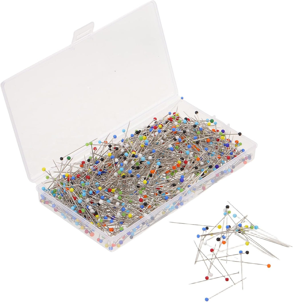 1000pcs MM Glass Headed Sewing Pins, Dressmaking and DIY Crafts
