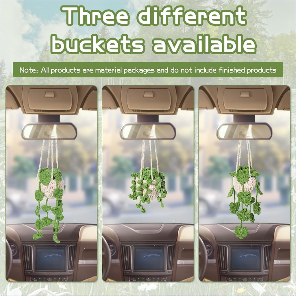 kdafio 3 Pcs Crochet Plants Kit Hanging Plants Crochet Kit for
