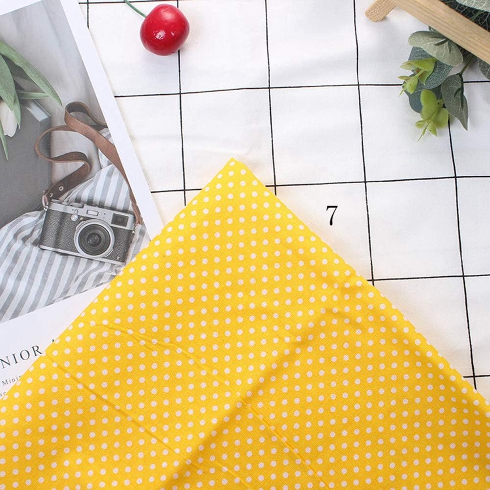 Yellow Theme Pre Cut Cotton Fabric Squares 25x25cm 7Pcs Quarters