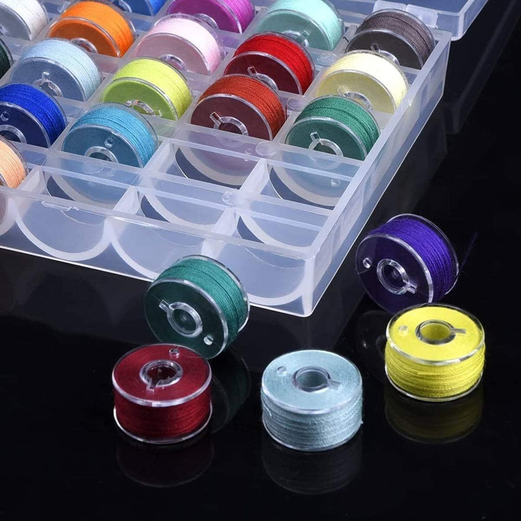 Bobbin Box,Machine Bobbin Organizer Plastic Case,Transparent 25 Slots