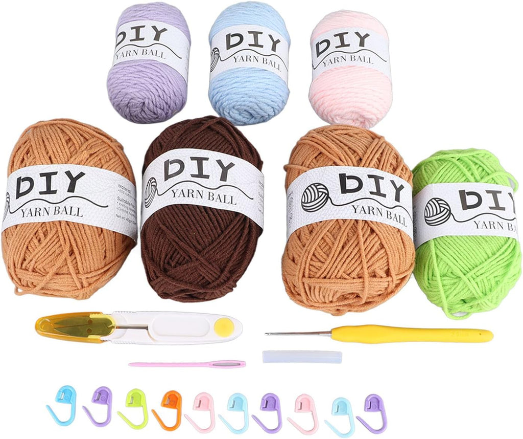 Fauitay Crochet Kit for Beginners, 4 Pack Succulent Plants Ombre Yarn