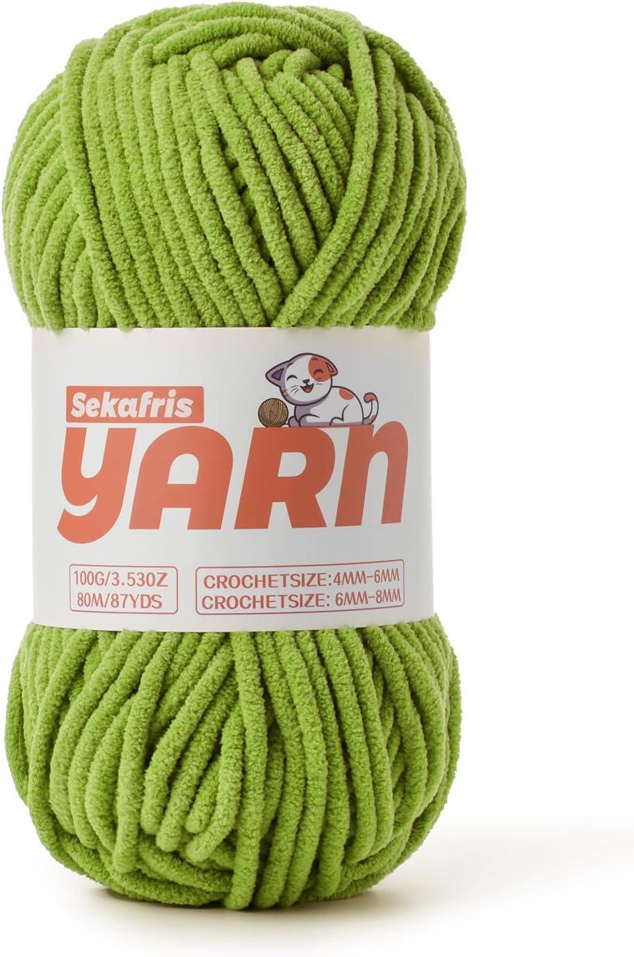 Chenille Yarn for Crocheting Soft Blanket Crochet Yarn Lime Green