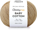 Baby Cotton Yarn – Sport Weight - 50g/180yds (Beige, 1 Ball)