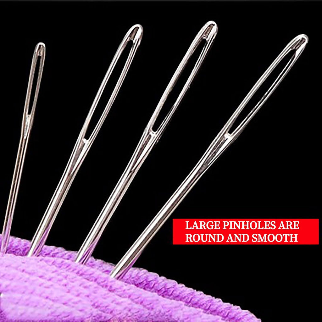 30 PCS Large Eye Sewing Needles Stainless Steel, 1.6in/2in/2.4in Sharp