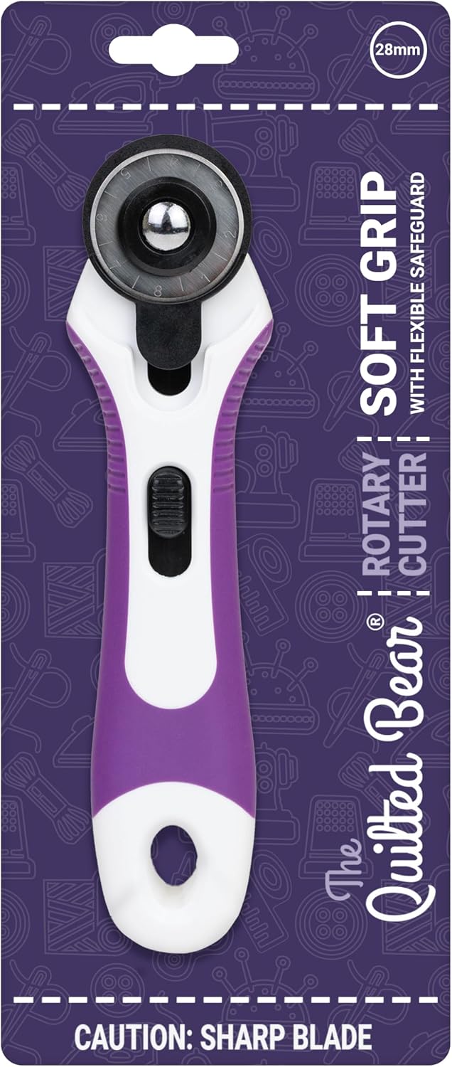 The Quilted Bear 28mm Fabric Rotary Cutter for Quilting, Sewing &