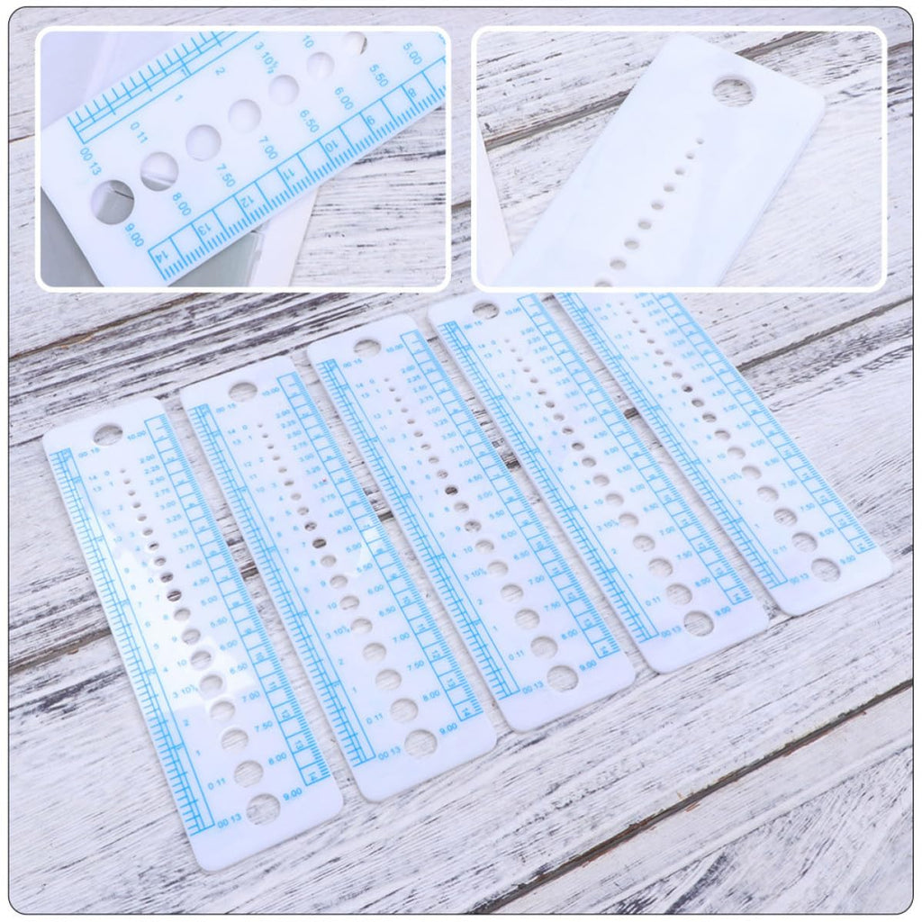 Plastic Knitting Gauge Ruler Set for Crocheters, 15 Pcs US Uk Sizes