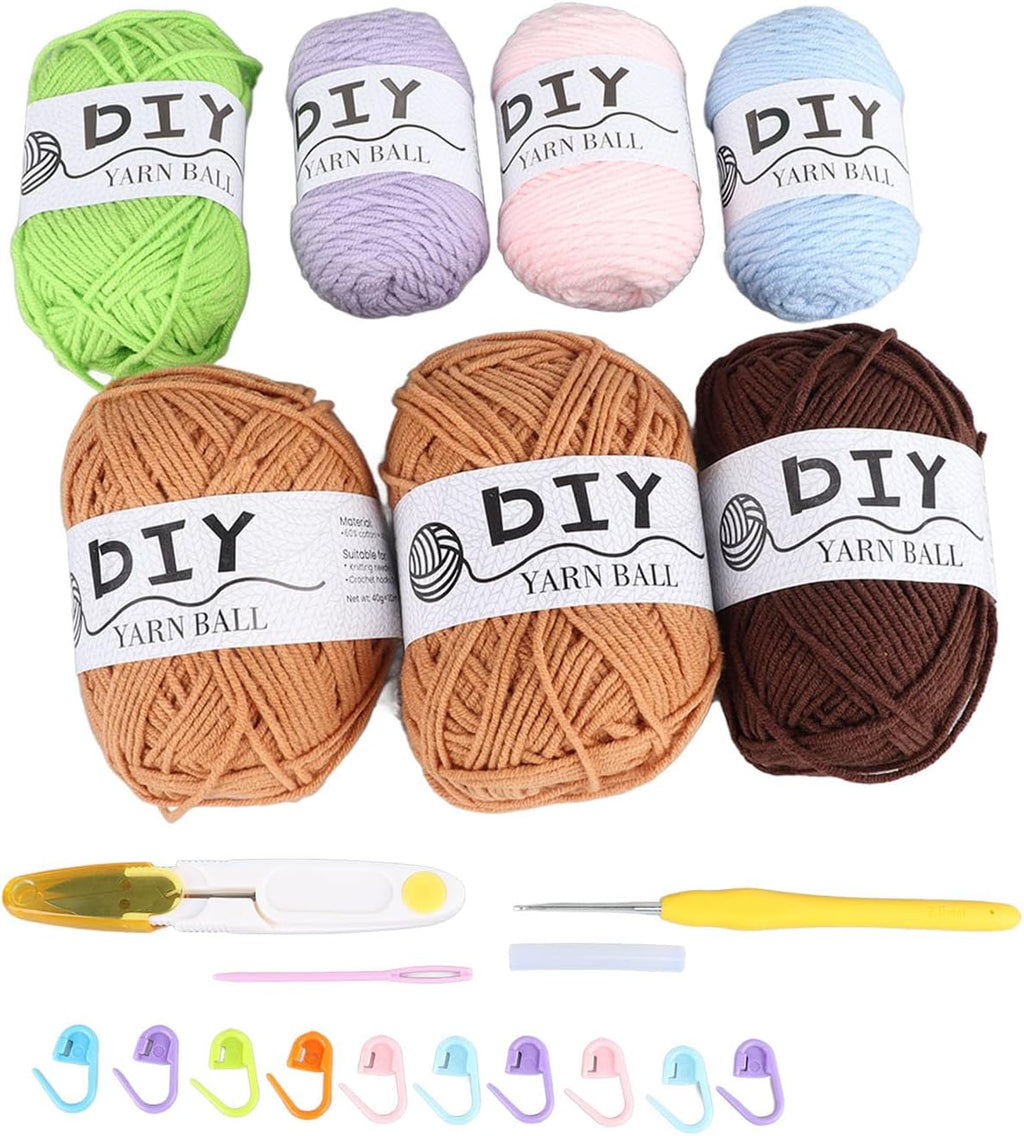 Fauitay Crochet Kit for Beginners, 4 Pack Succulent Plants Ombre Yarn