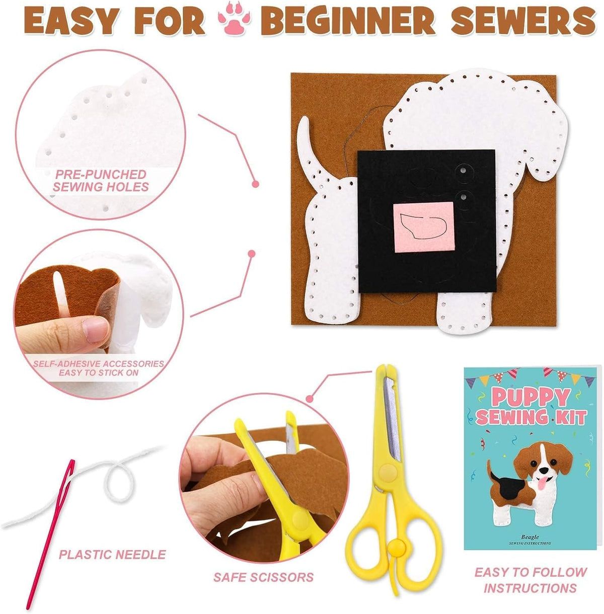 CiyvoLyeen Puppy Sewing Kit for Kids –Fun Plush Toy Sewing for Girls &