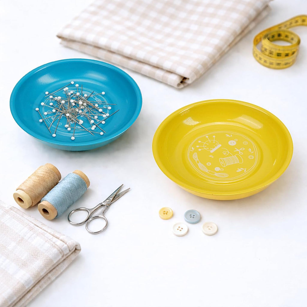 2Pcs Magnetic Bowl Sewing Pin Bobby Holder Storage Tray with 150Pcs