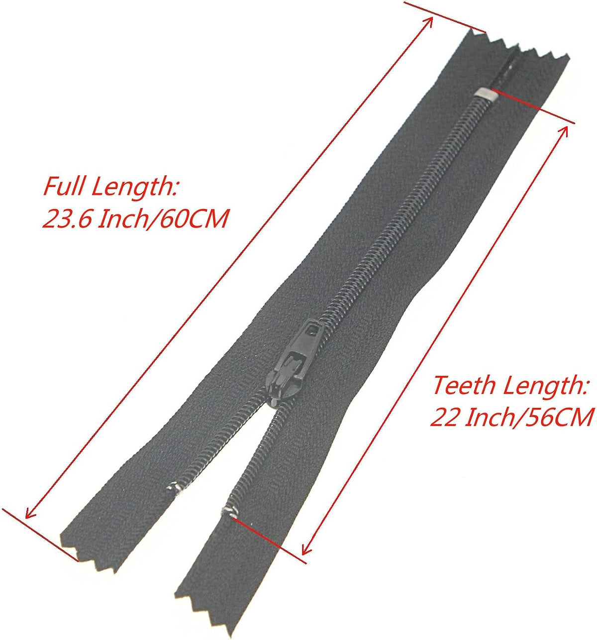 SHUNLI 20PCS 22 Inch #3 Nylon Coil Close End Zipper for Sewing (Black)