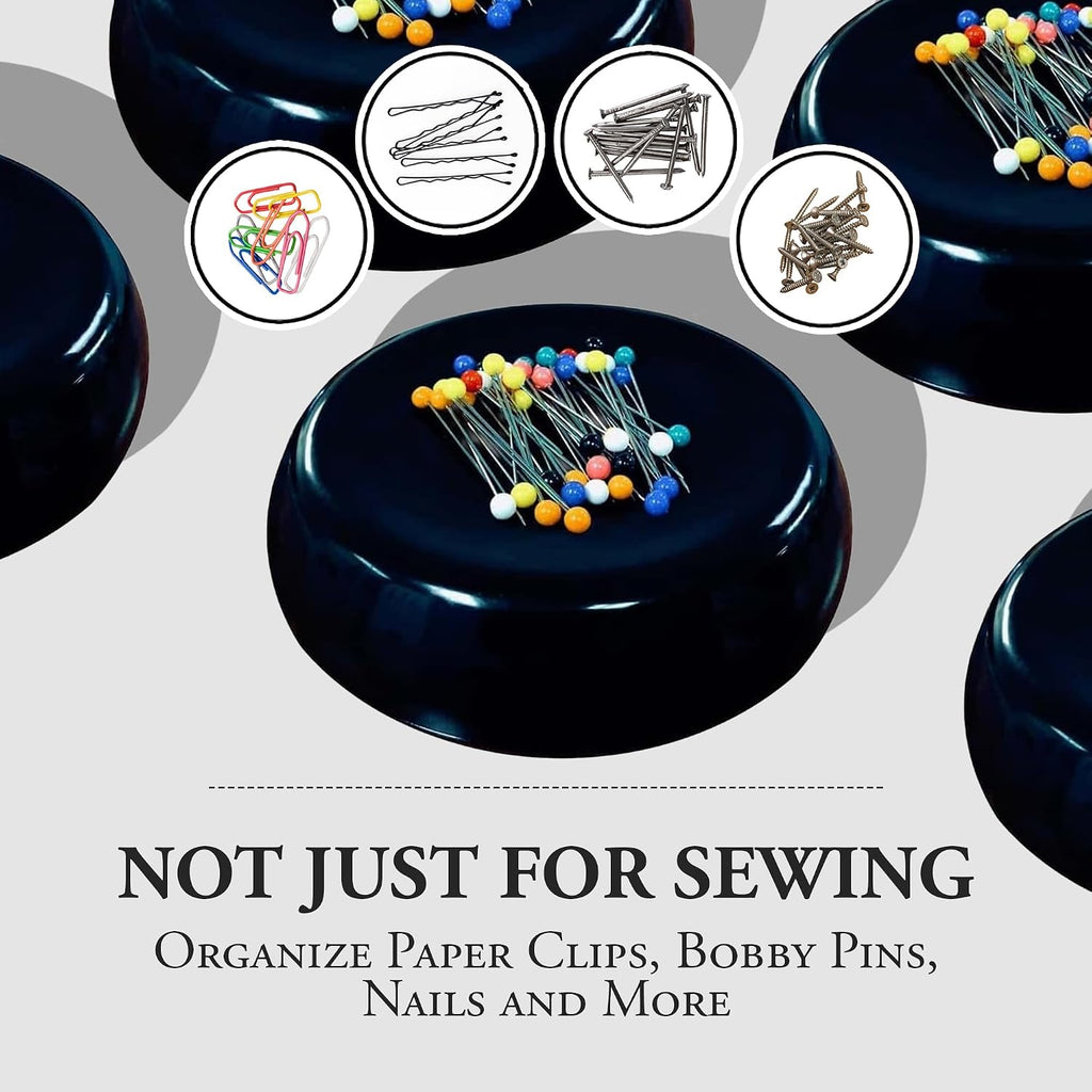 Grabbit Magnetic Sewing Pincushion with 50 Plastic Head Pins – Magnet