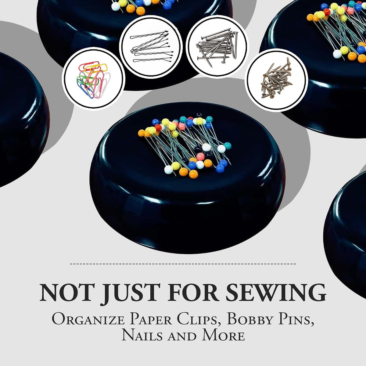 Grabbit Magnetic Sewing Pincushion with 50 Plastic Head Pins – Magnet