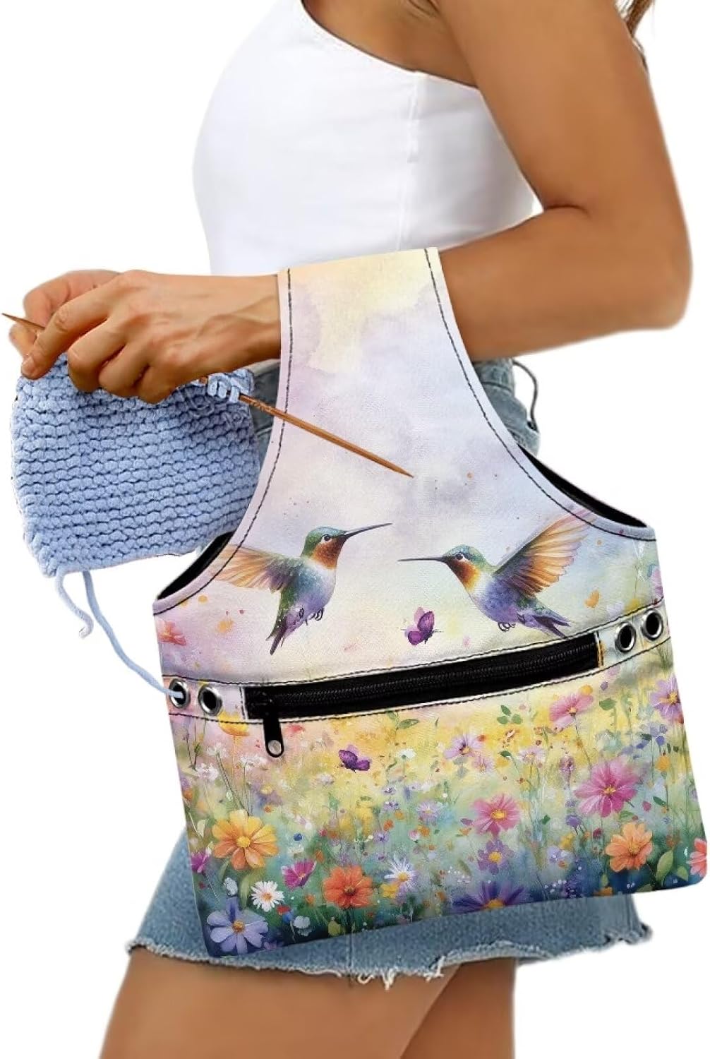 Crochet Tote Bag for Women, Yarn Storage Bag Size S, L