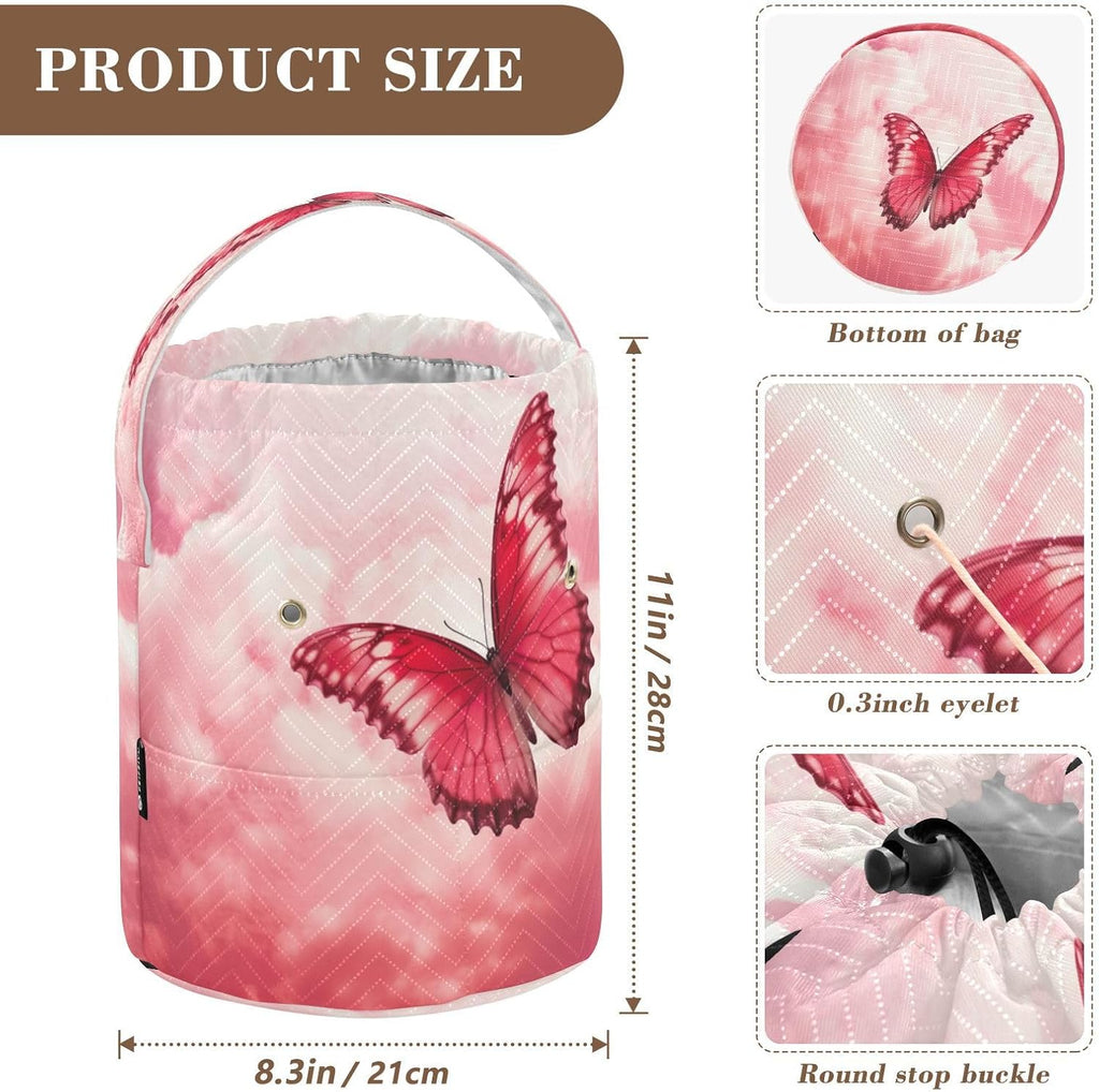 YETTASBIN Butterfly Yarn Storage Bag, Large Crochet Knitting Bag